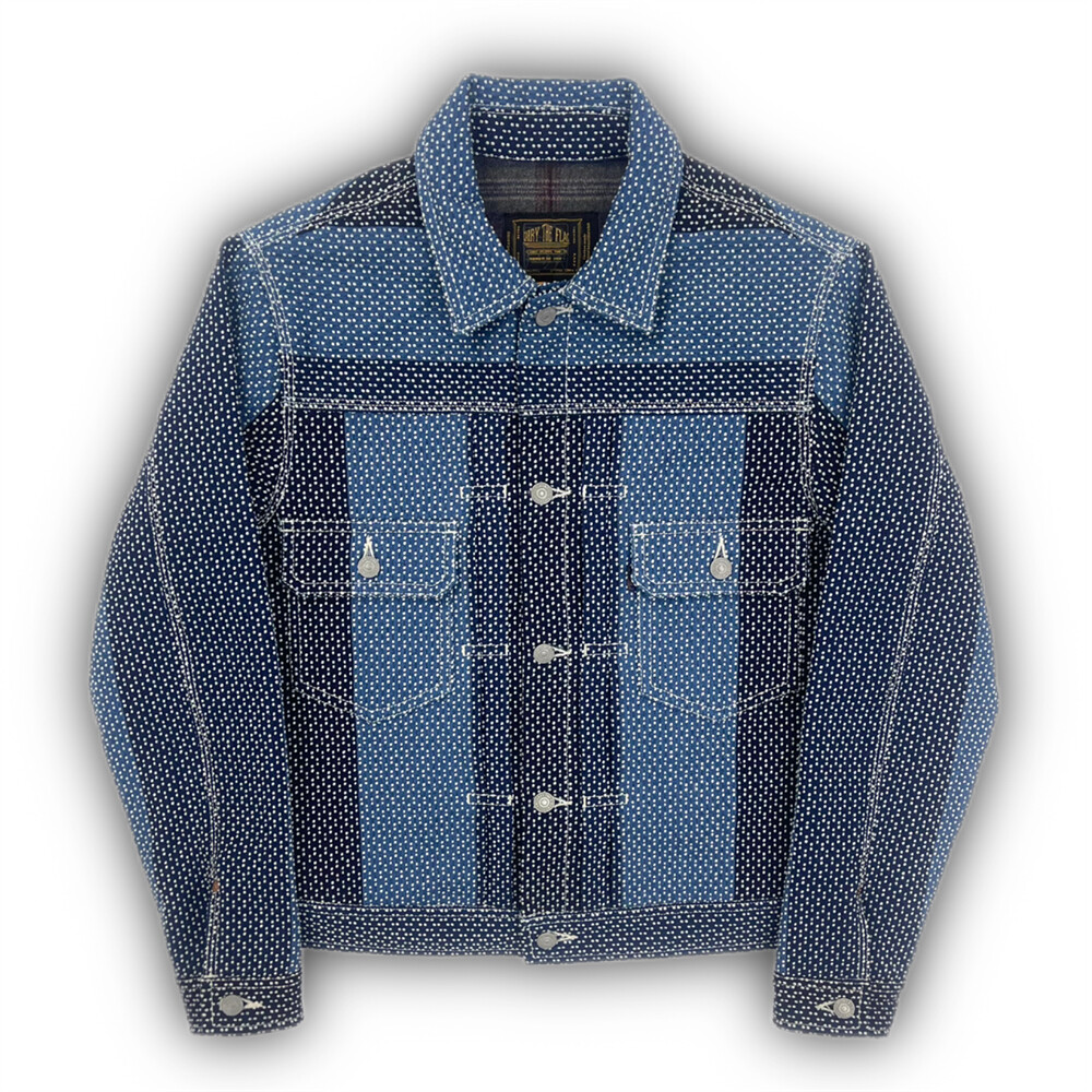 6(ROKU) ロク SASHIKO MOTIF JACQUARD JACKET Deluxe Sashiko Cotton Jacket - Made in Japan