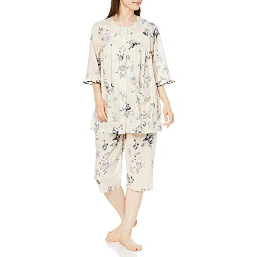 Narue Women's Cotton Pajama Set - Monotone Rose Design