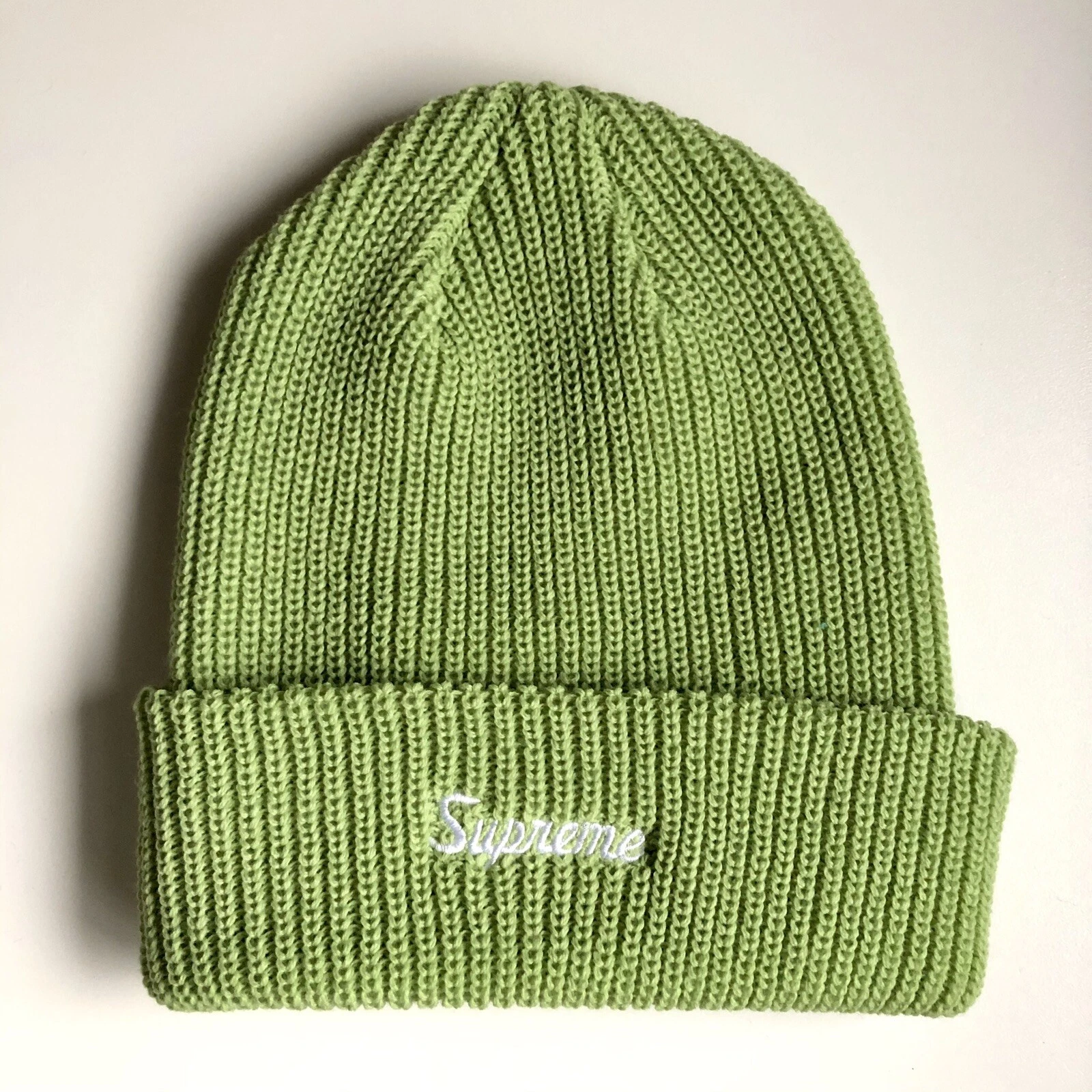 FW21 Supreme Loose Gauge Beanie VERT CLAIR