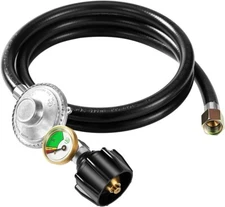 Propane Regulator with Hose, Propane Gas Hose with Propane Tank Gauge, 5 Feet