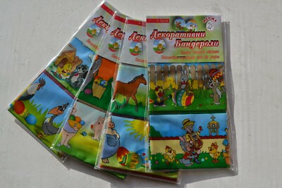 8 Thermo Schrumpffolien Aufkleber Dekorieren Osterei Pysanka Cartoon Farbe