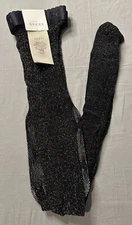 Gucci Tights Lux GG Net Sparkly Gold & Black Women’s Size L  Authentic