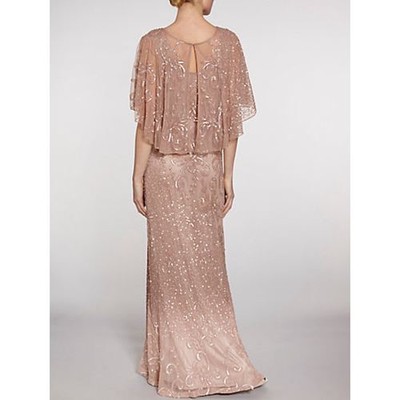 gina bacconi beaded lace dress Theresa Beaded Bolero Jacekt With Scallop Edge And Crepe Shift Dress – Gina  Bacconi main image 0