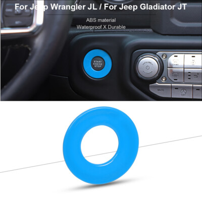 Engine Start Stop Button Cover Trim for Jeep Wrangler JL JT 2018+ Light Blue