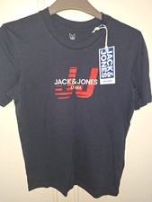 Image of Jack Jones : Boys Age 12 T Shirt With Logo : Dark Blue : BNWT!