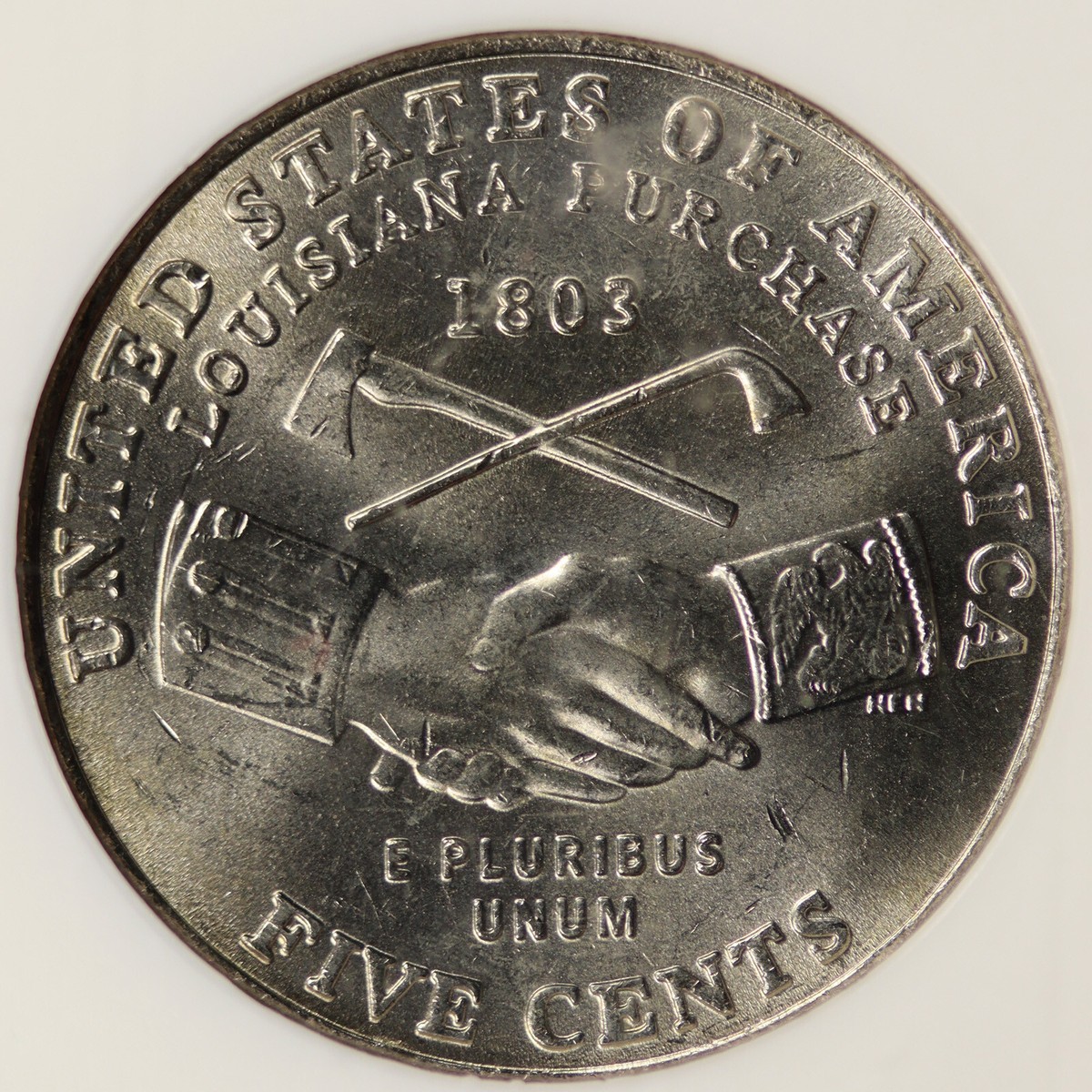 2004-P 5c Jefferson Nickel Handshake DDO Doubled Die Obverse NGC