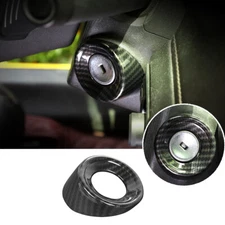Carbon Fiber Start Key Socket Decor Cover Trim For 10-15 Chevrolet Camaro Parts 