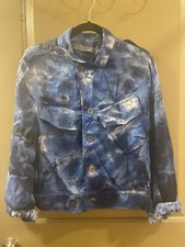 raquel allegra blue print rayon viscose jacket sz S item 15.10 
