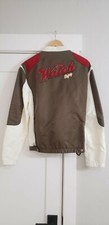 Energie. Men's motorcycle type jacket. Red, White , Brown. Vintage 2005