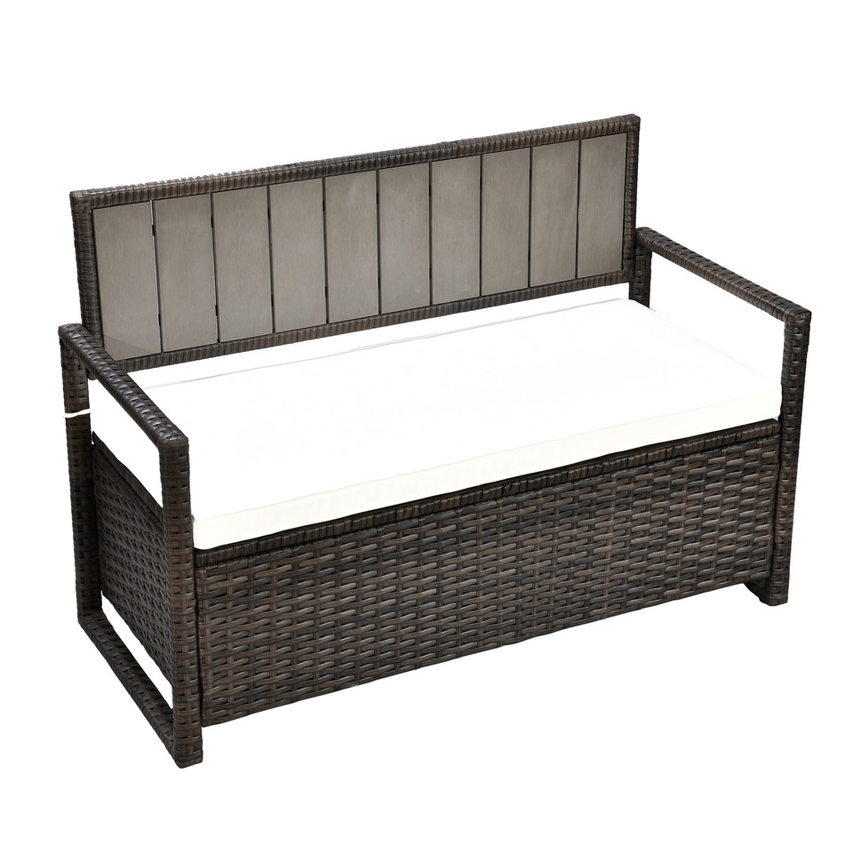 70 Gallon Storage Bench Deck Box for Patio Furniture Pool Toys Outdoor