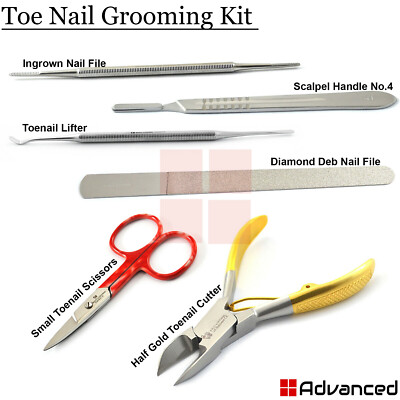 Chiropody Toenail Grooming Kit Ingrown Nipper Cutter Black Nail
