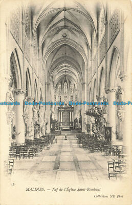 R624442 18. Malines. Nef de lEglise Saint Rombaut. Sammlung ND. Foto