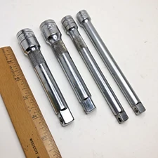 Vintage Lot (4) S-K Tools 1/2" & 3/8" Drive Socket Extension Bar Set 6" 5" (USA)