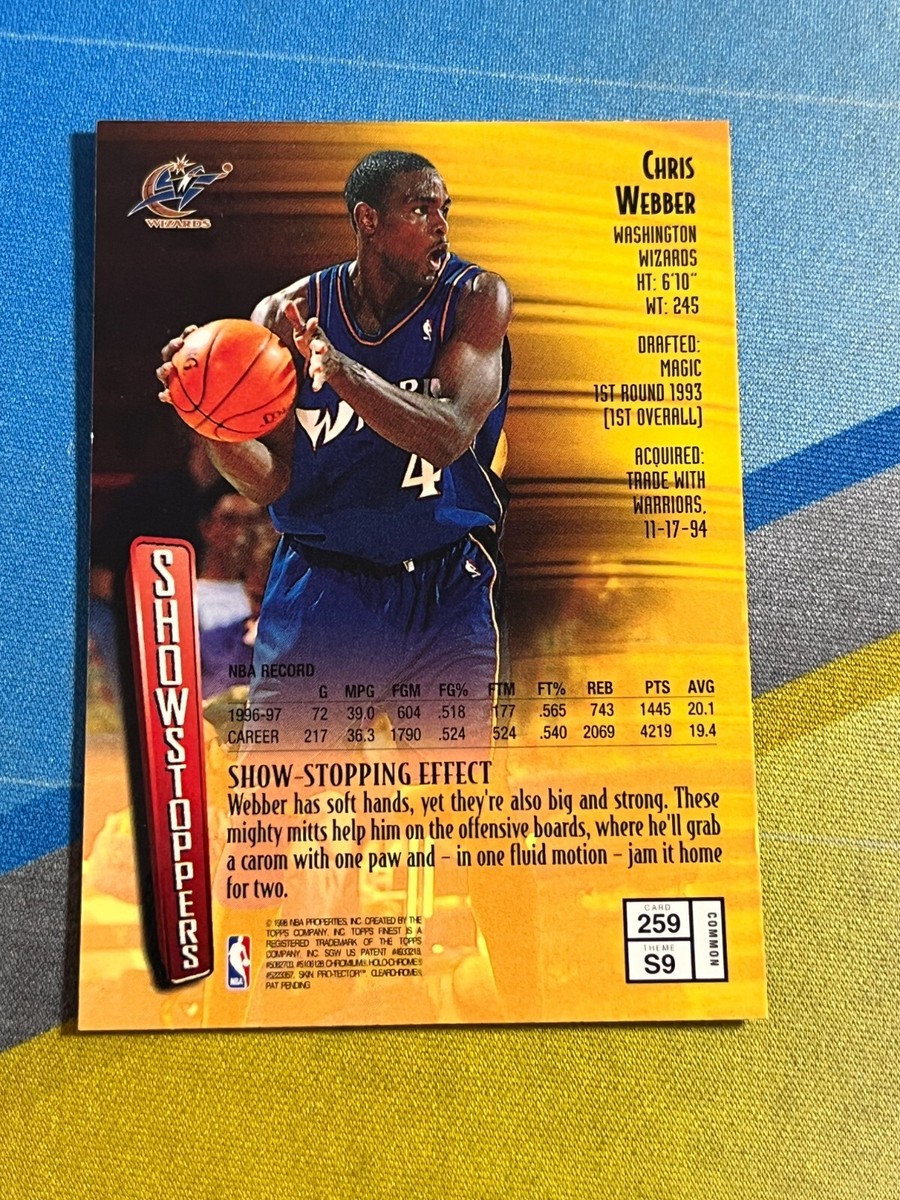 1997-98 Topps Finest CHRIS WEBBER Showstoppers #259 | eBay