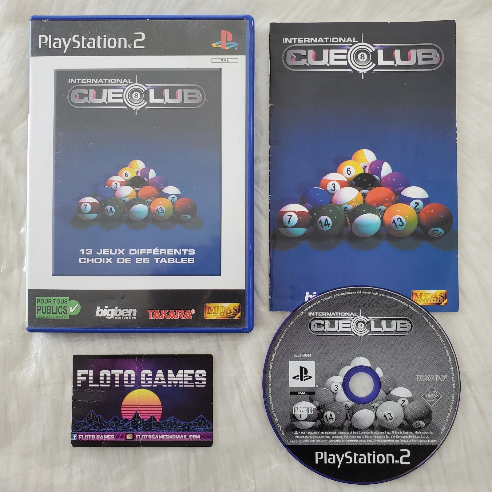 Jeu International Cue Club 1 pour PS2 Complet CIB PAL FR - Floto Games