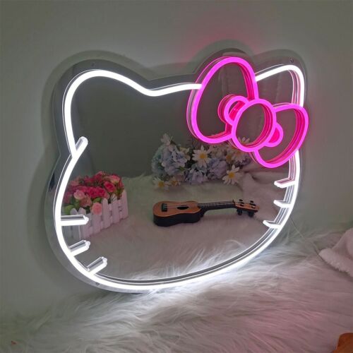 Hello Kitty LED Neon Mirror Makeup Mirror - Picture 1 of 6