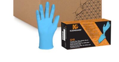 Kleenguard 54187 G10 4 Mil Blue Nitrile Gloves Size: M (100 Pair)