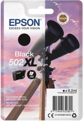 Original Epson Ink Cartridge 502XL Black for WorkFoce WF 2860 2865