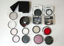 Fifteen Assorted Photographic Filters Various Sizes UV Pol 1A FL Close Up Etc