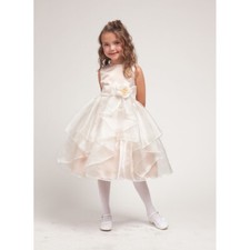 TAUPE IVORY Size 8 Flower Girl Dress Birthday Recital Bridesmaid Graduation
