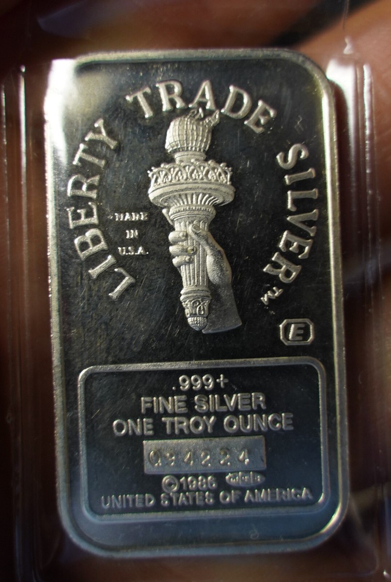 Statue Lady Liberty MTB Engelhard 1986 1 Troy oz .999 fine silver