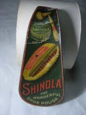 VINTAGE ADVERTISING SHINOLA "THE WONDERFUL SHOE POLISH" METAL LITHO SHOE HORN