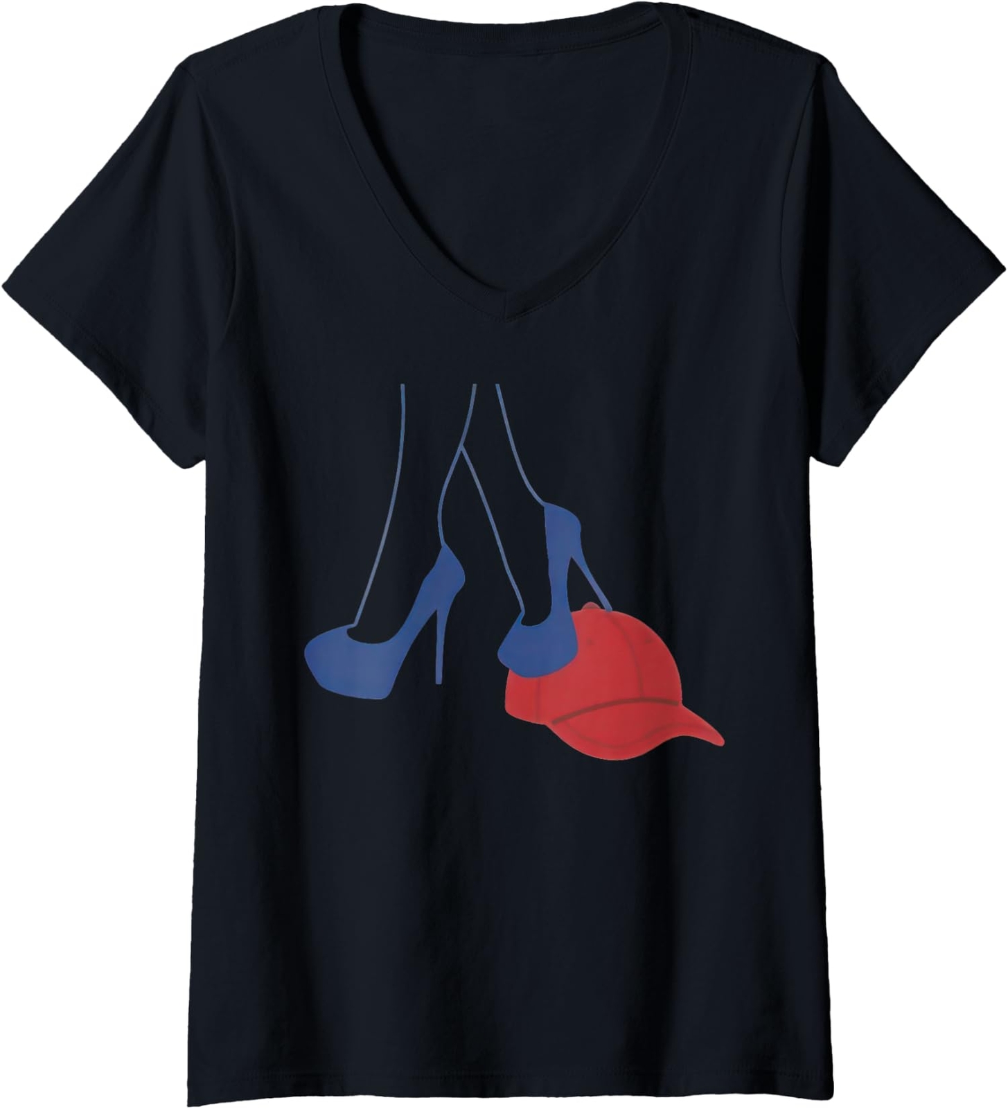 Heels Stepping On Red Maga Hat Election 2024 Ladies' V-Neck Tshirt-image