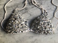 PIN UP STARS BIKINI costume bianco con pietre introvabile tg. 46