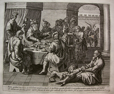 `LAZARUS BEGGING IN FRONT OF THE RICH MAN'S HOUSE' ANONYMOUS (AFTER T. GALL?), ~1643