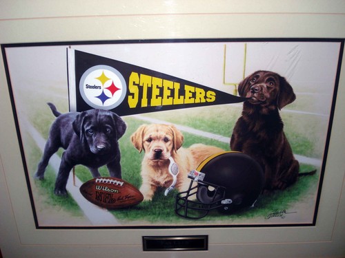 Stampa immagine incorniciata Jim Killen Fan Club NFL Pittsburg Steelers Football Dogs - Foto 3 di 5
