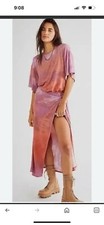Free People Tie Dye Alyssa Wrap Midi Dress medium