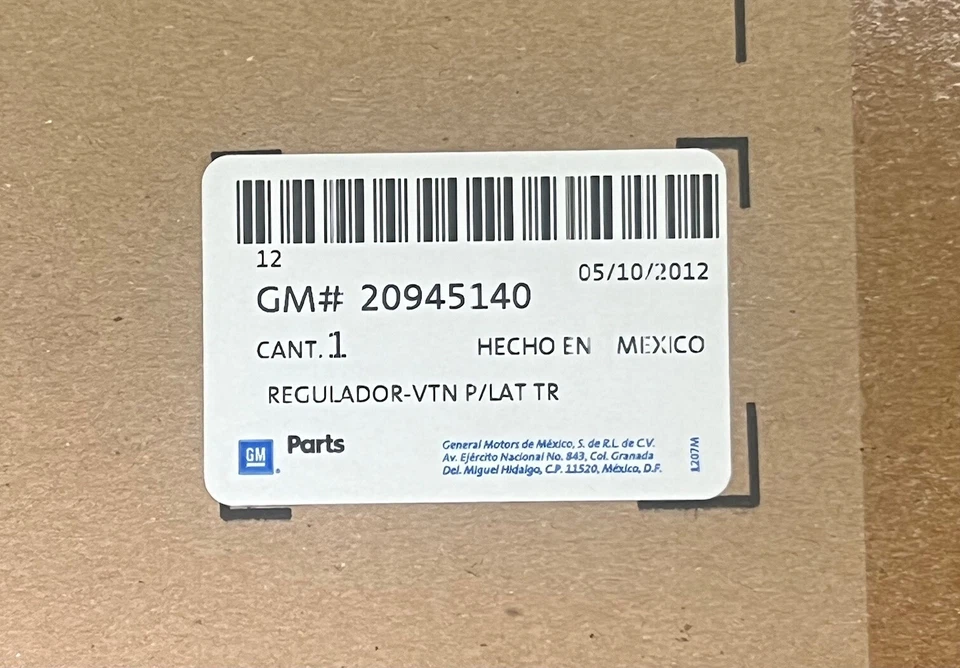 Regulador de ventana GM 2007-2014 GMC Cadillac Escalade EXT LH lado del conductor trasero OEM Foto 2 de 4