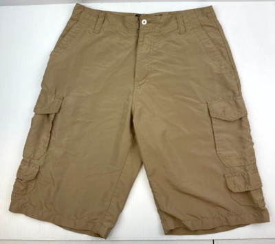 Plugg Men's Cargo Shorts Tan Size 29 100% Cotton Pockets Belt Loops