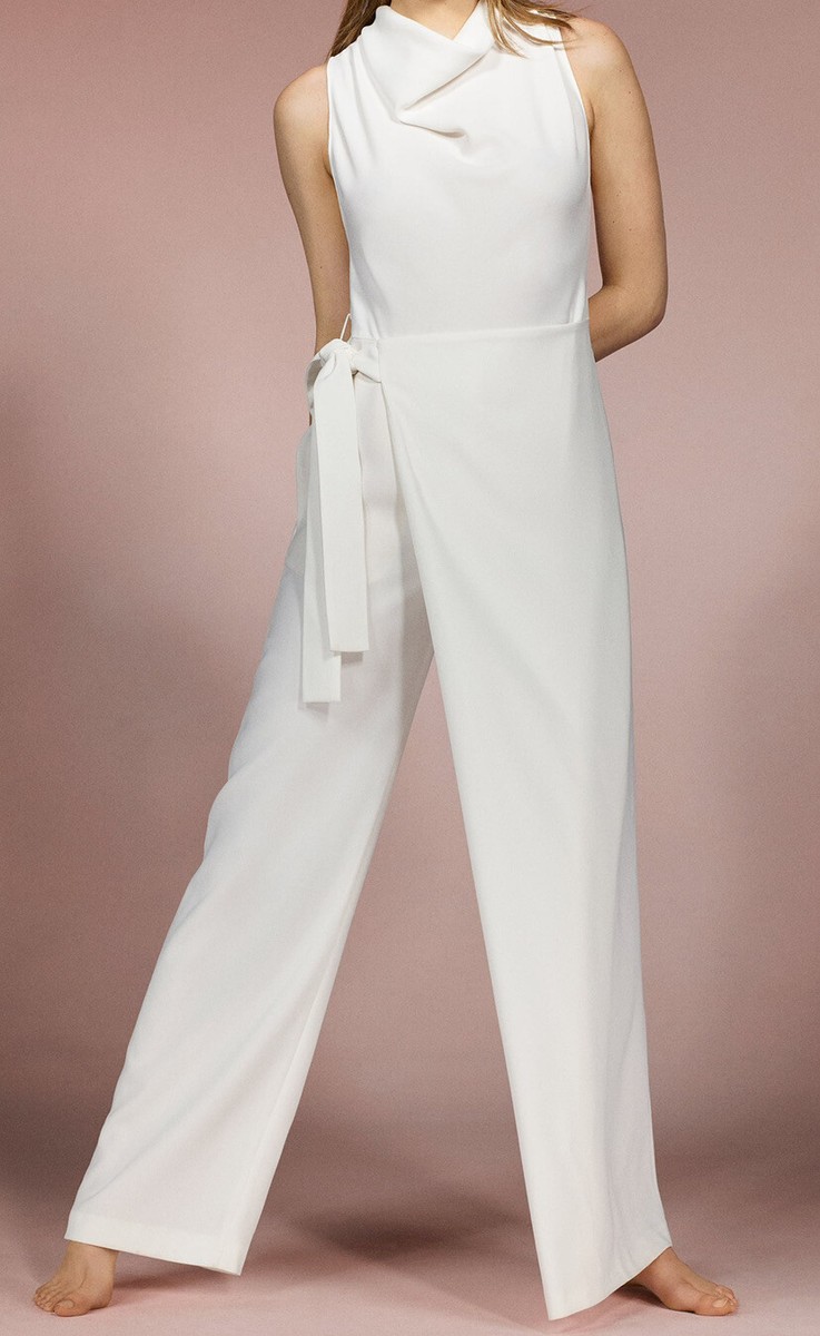 Zara Flowy Wrap Front Jumpsuit 4043/055 Sz M | eBay