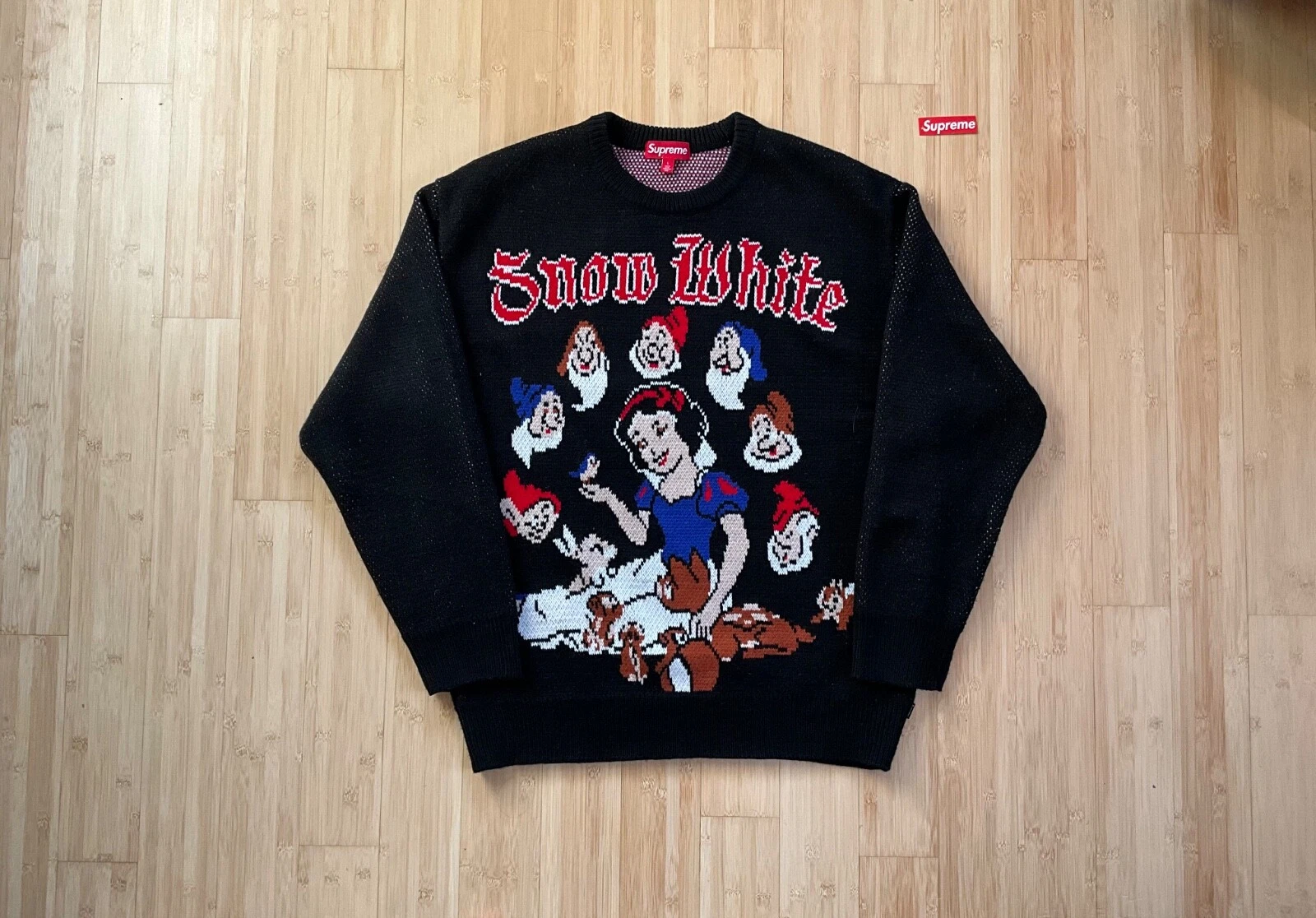 Supreme 24AW Snow White Black Sweater Knit L 9f58b92c63e41e8439de7c41dad0b2c