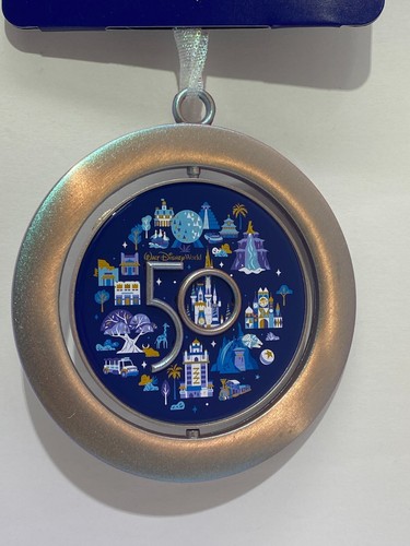 Walt Disney World 50th Anniversary Mickey Mouse Metal Spin Ornament NEW - Picture 5 of 5