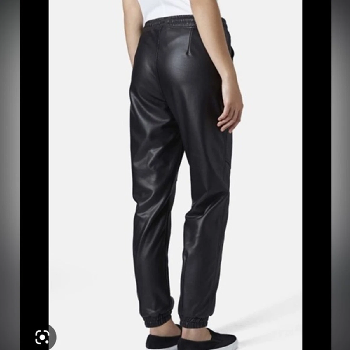 Leather joggers topshop sale