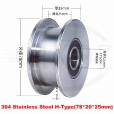 Stainless Steel Pulley Wheel With Bearing U H V Groove Roller Wheel Idler Pulley