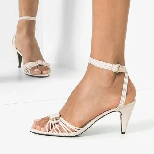 JORDAN NEW rare Charles Jourdan cream leather sandal UK 4.5 EU 37.5 retro Winter bride