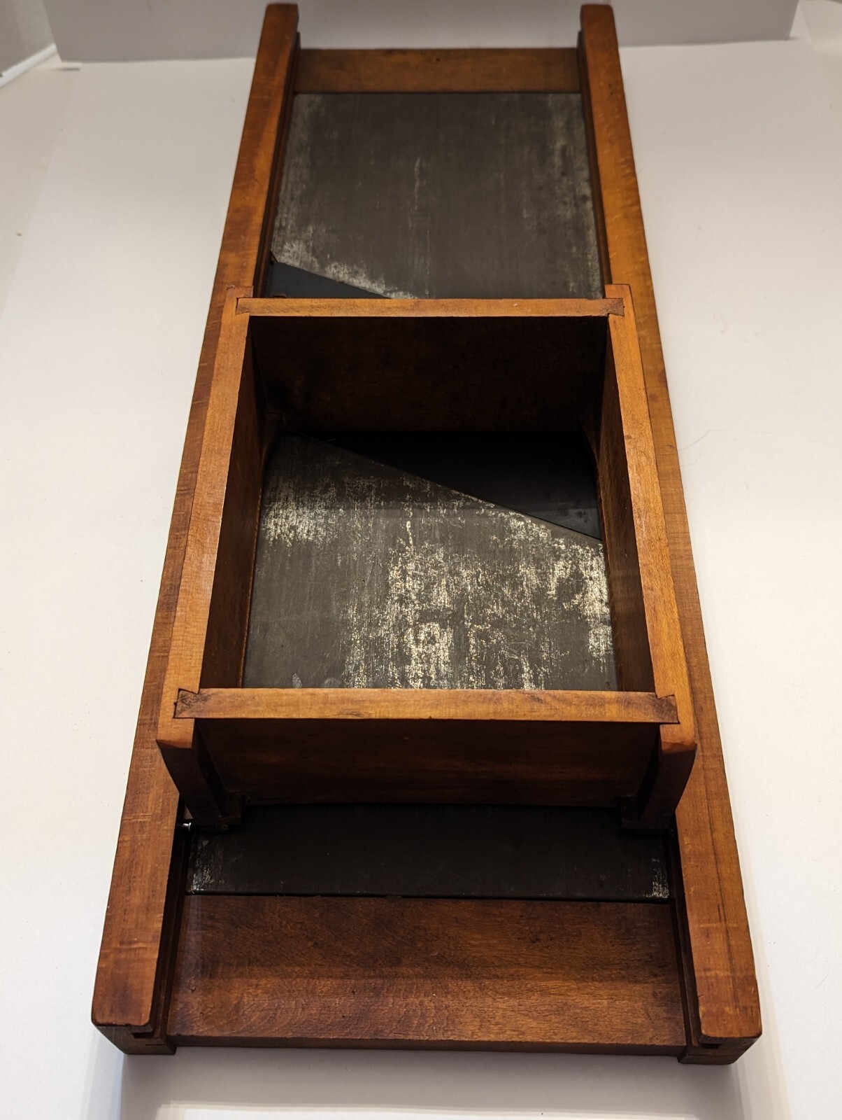 Antique Large Wooden 3 Blade Mandolin Kraut Cabbage Cutter Farmhouse