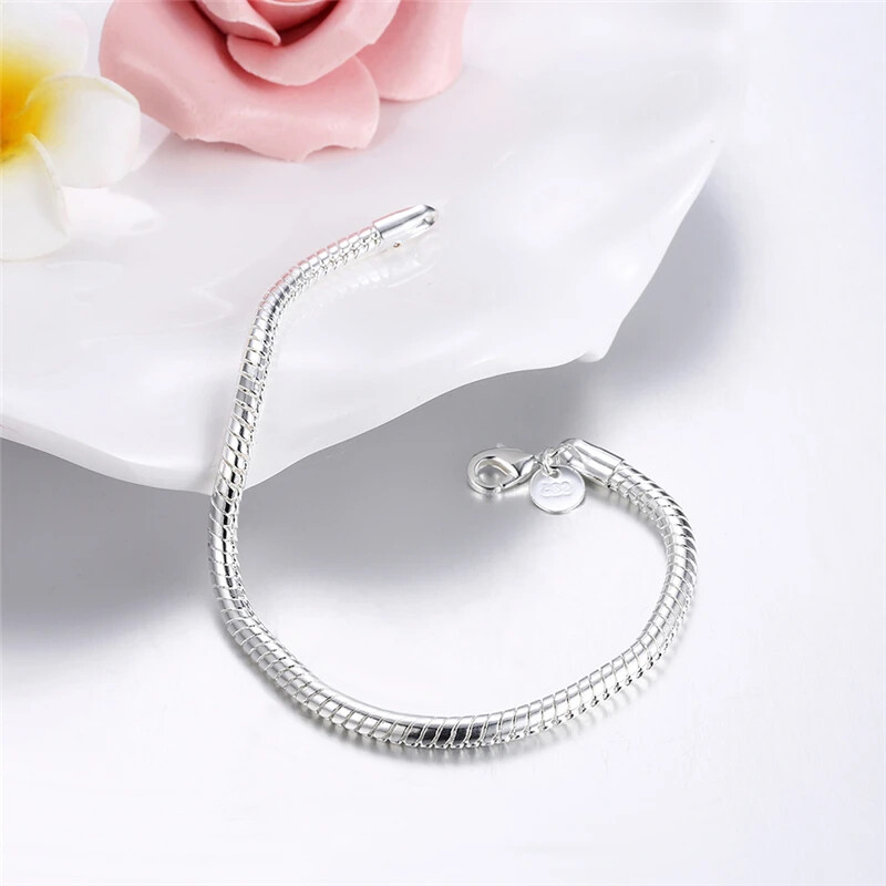 DOTEFFIL 925 Sterling Silver Chain Bracelet - Unisex, Simple & Elegant, Gift Ready