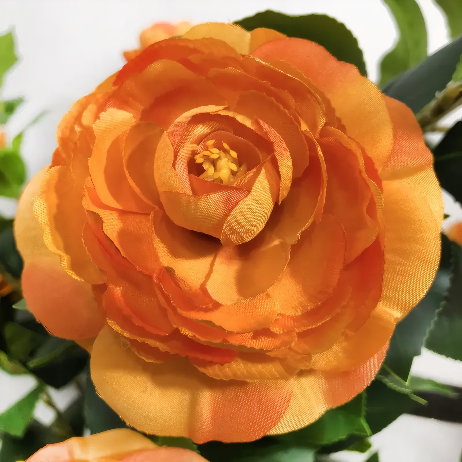 2 Pack Artificial Camellia Tree 36" Faux Plant in Pot with Orange Flowers NEW