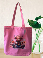 Highland Cow Canvas Tote Bag 100 Cotton New