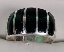 Vintage Black 925 Sterling Silver Onyx Ring 8
