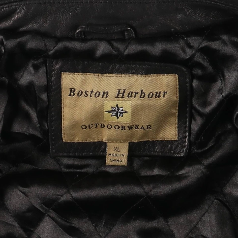 Vintage Boston Harbor padded swing-top leather jacket size XL (men's) - Image 4 of 4