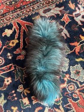 Fox Tail cosplay Blue Tinted With Clip Real