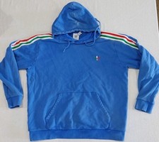Adidas Hoodie Sweatshirt Blue Originals Embroidered Trefoil Adult Size Large
