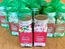 2 Sprinkles PEPPERMINT CRUNCH & SNOWY DAY Holiday Baking Cakes Cookies GREEN Bag
