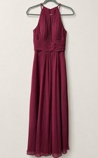 Azazie Cabernet Chiffon Halter Keyhole Bridesmaid Dress/Formal Gown Size A0 (XS)