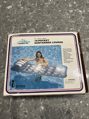 VTG 1985 INTEX Wet Set 18 Pocket Sun-Tanner Inflatable Lounge Mattress 76X29